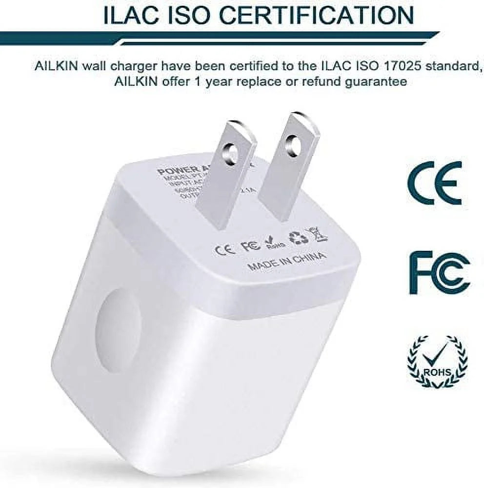 2.1A Dual Port Fast Charging Station Plug Charger Block