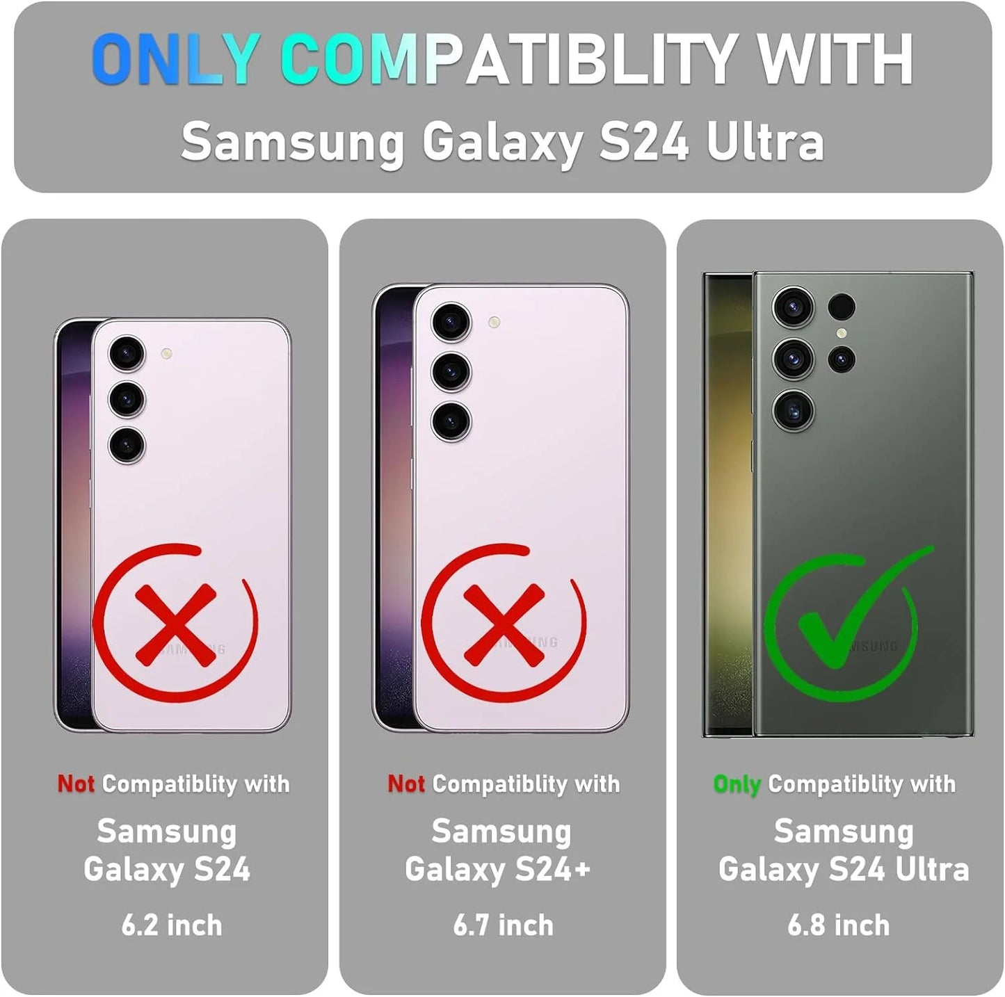 Shockproof Heavy Duty Cell Phone Case for Samsung Galaxy S24 Ultra