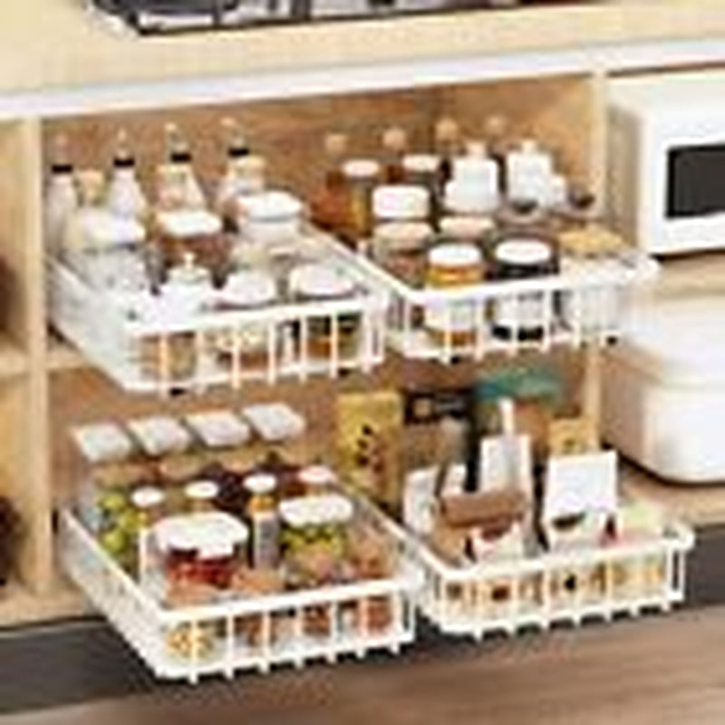 4Pack Pull Out Cabinet Organizer,No Drill Pull Out 16.5"DX11"WX3.