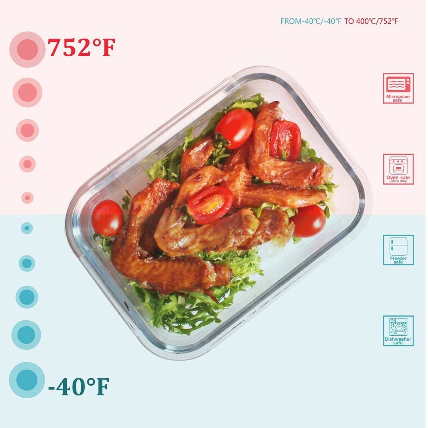 Premium 18-Piece Glass Food Storage Set with Airtight Lids - Ideal for Meal Prep and Organization