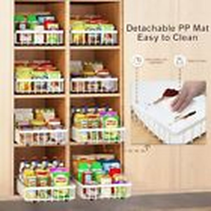 4Pack Pull Out Cabinet Organizer,No Drill Pull Out 16.5"DX11"WX3.