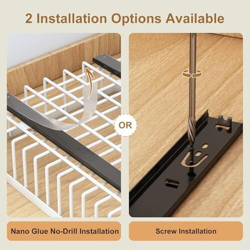 4Pack Pull Out Cabinet Organizer,No Drill Pull Out 16.5"DX11"WX3.